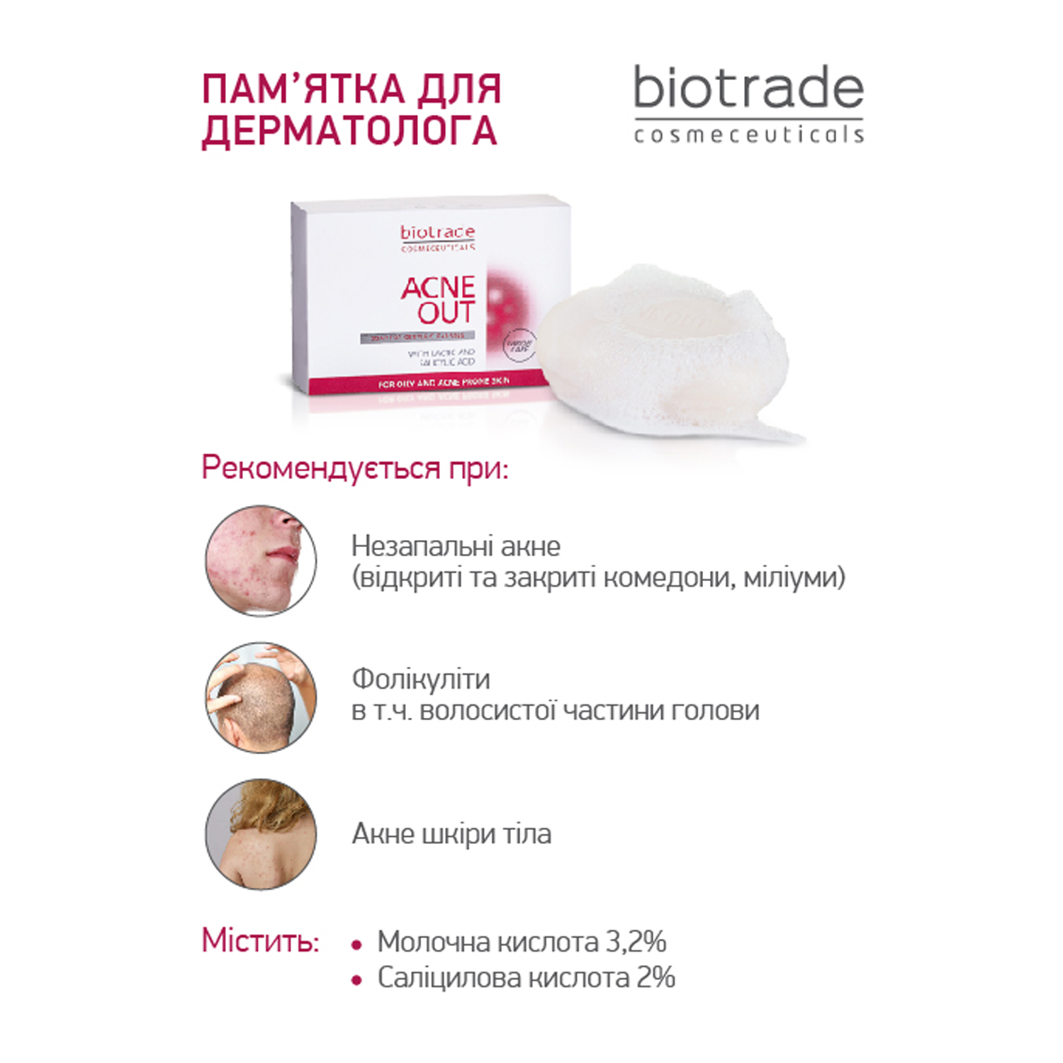 НАТУРАЛЬНЕ МИЛО ACNE OUT / ДЛЯ ЖИРНОЇ ТА ПРОБЛЕМНОЇ ШКІРИ ОБЛИЧЧЯ ТА ТІЛА 100 г - Image 5